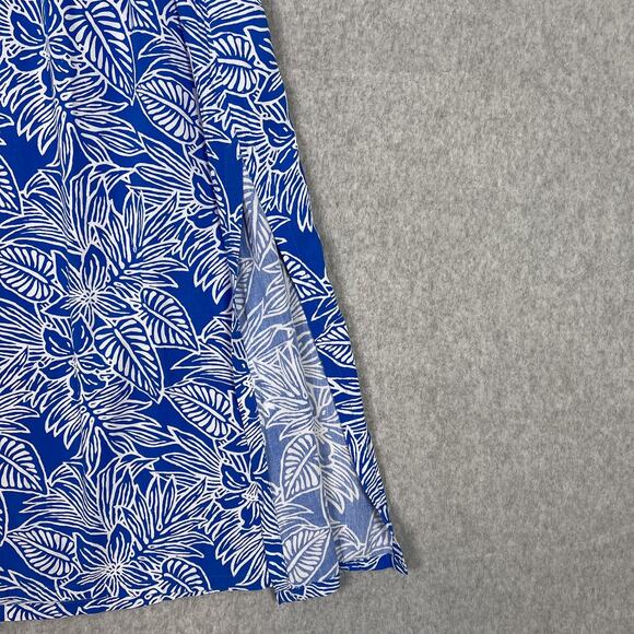 Blue Ginger Blue Floral Hawaiian Sleeveless Halter Neck Midi Dress Size XS - Picture 5 of 11